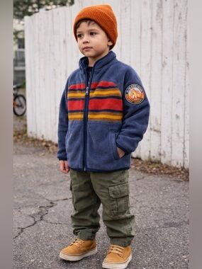 Pendleton Kids Badlands Zion National Park Full Zip Fleece Jacket Striped 3/4